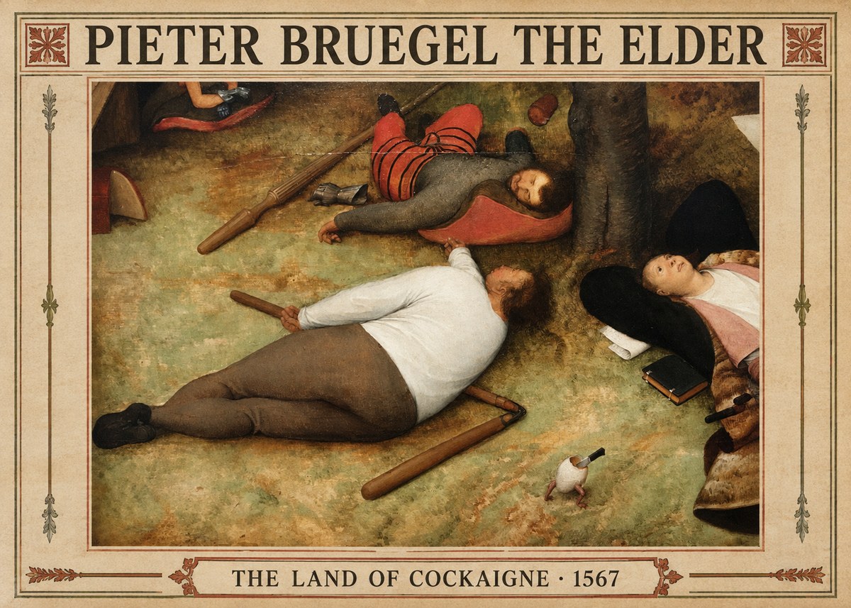 Pieter Bruegel The Land of Cockaigne I No3 - Plakát