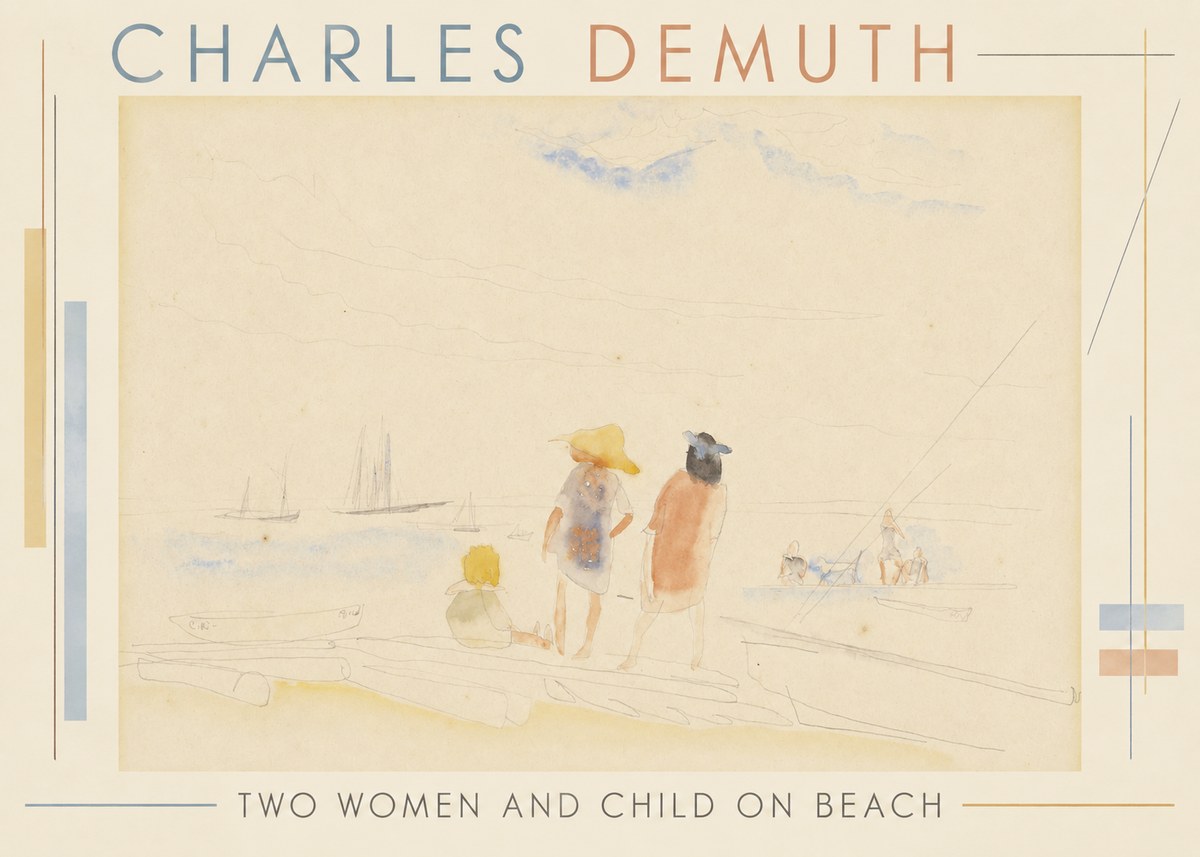Charles Demuth Two Women and Child on Beach No2 - Plakát