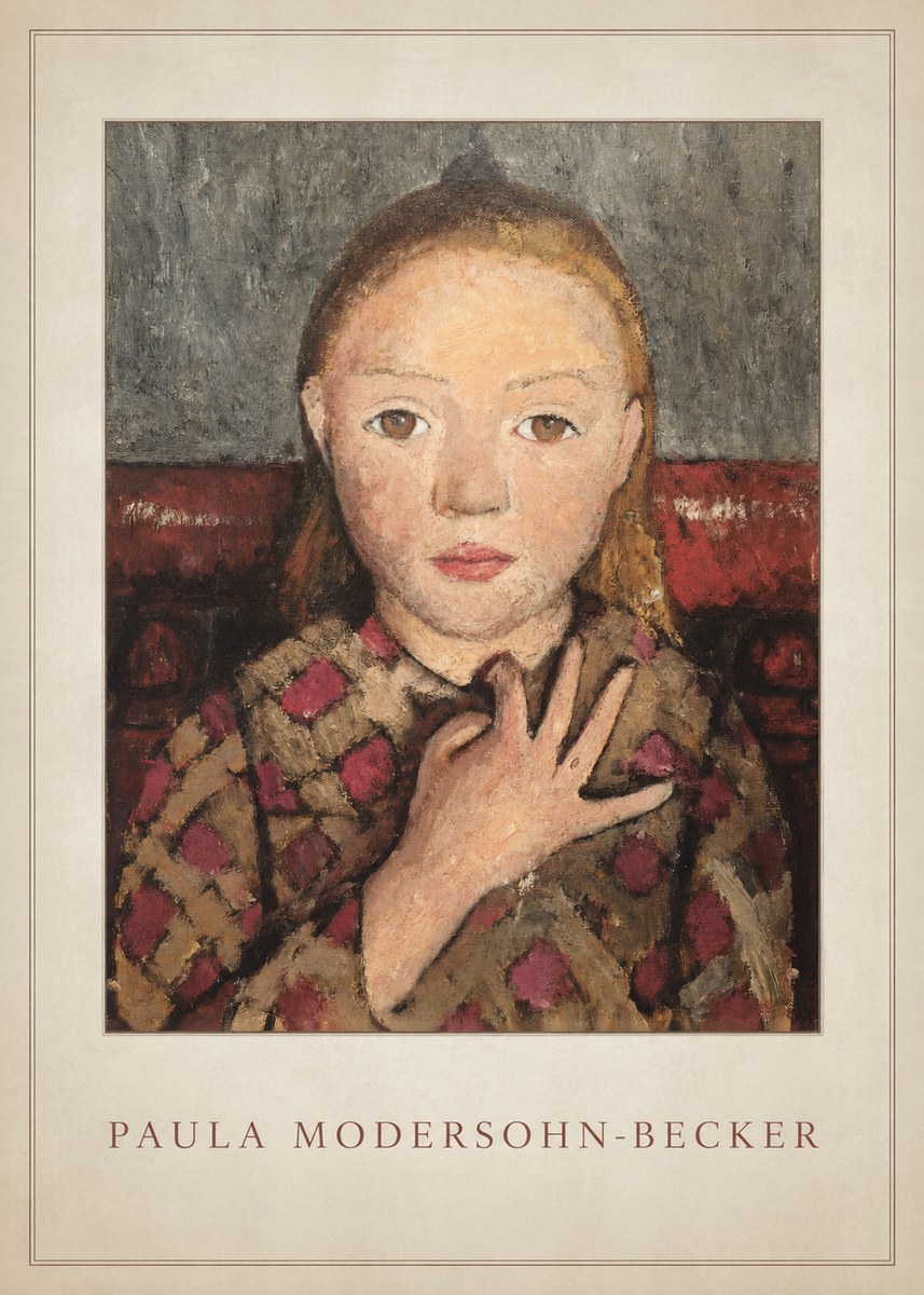 Paula Modersohn-Becker Girl in Checked Blouse No4 - Plakát