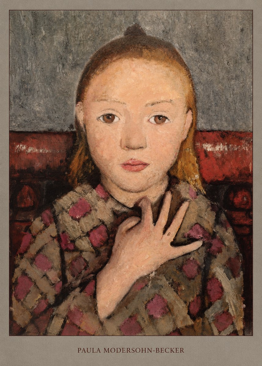 Paula Modersohn-Becker Girl in Checked Blouse No5 - Plakát