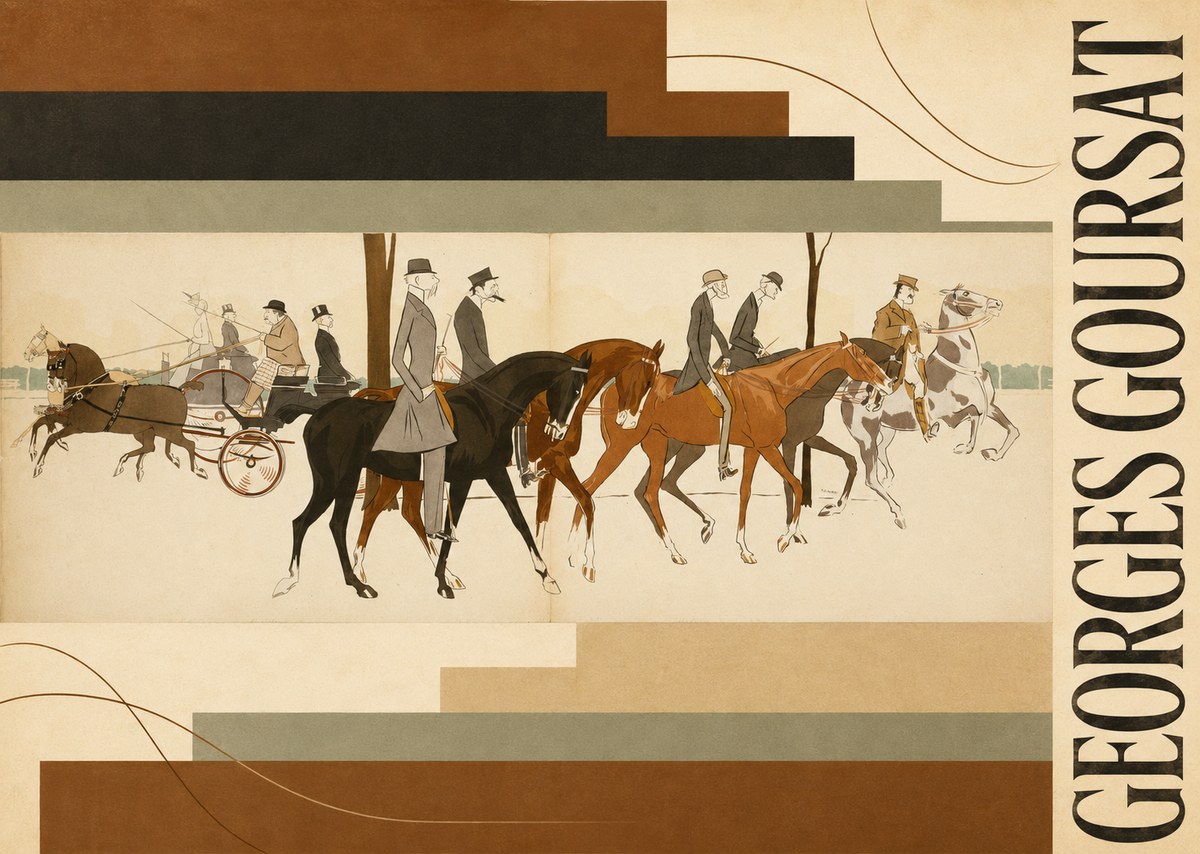 Georges Goursat Equestrian Promenade No6 - Plakát