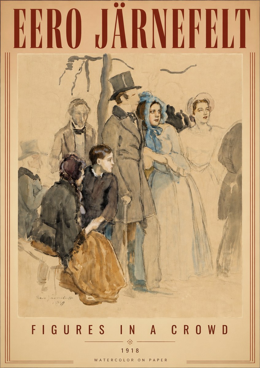 Eero Järnefelt Figures in a Crowd No4 - Plakát