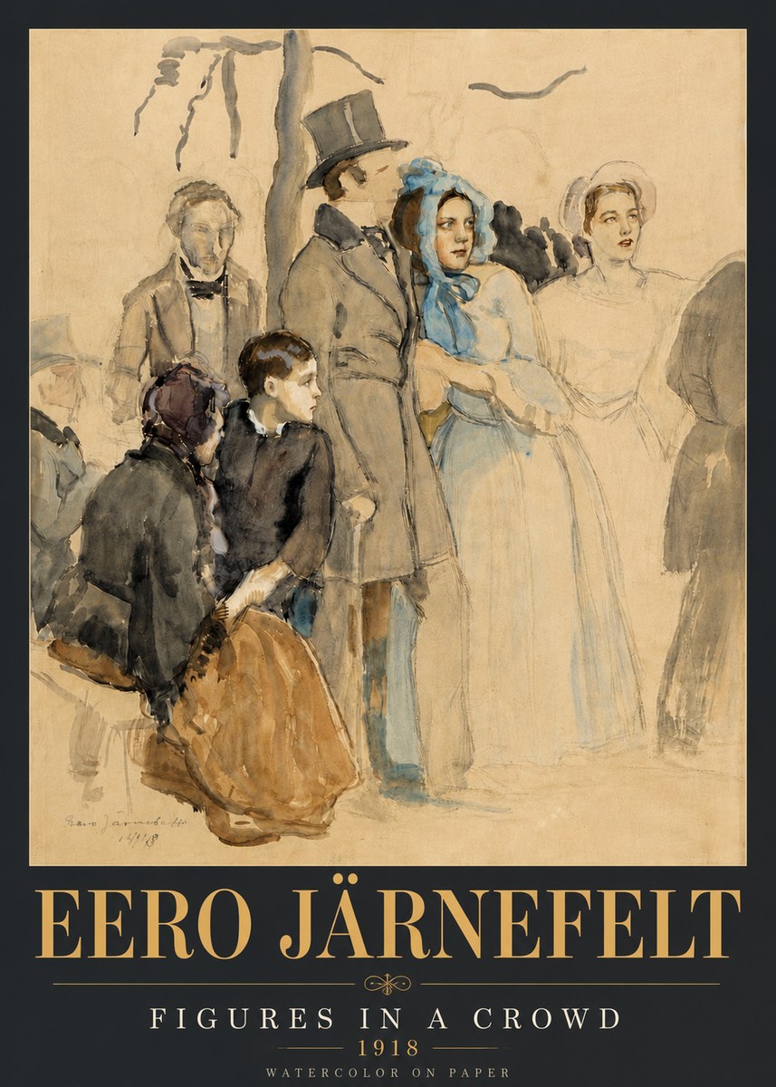 Eero Järnefelt Figures in a Crowd No6 - Plakát
