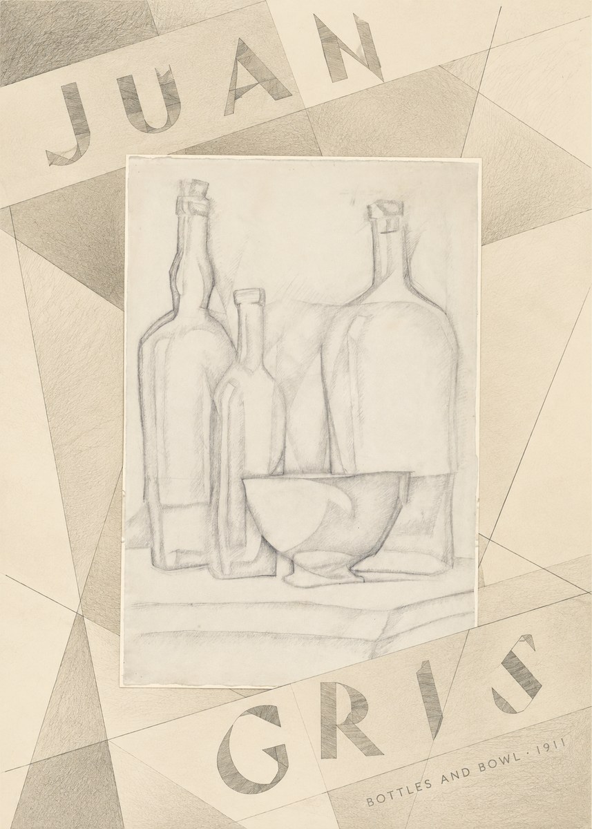Juan Gris Bottles and Bowl No5 - Plakát