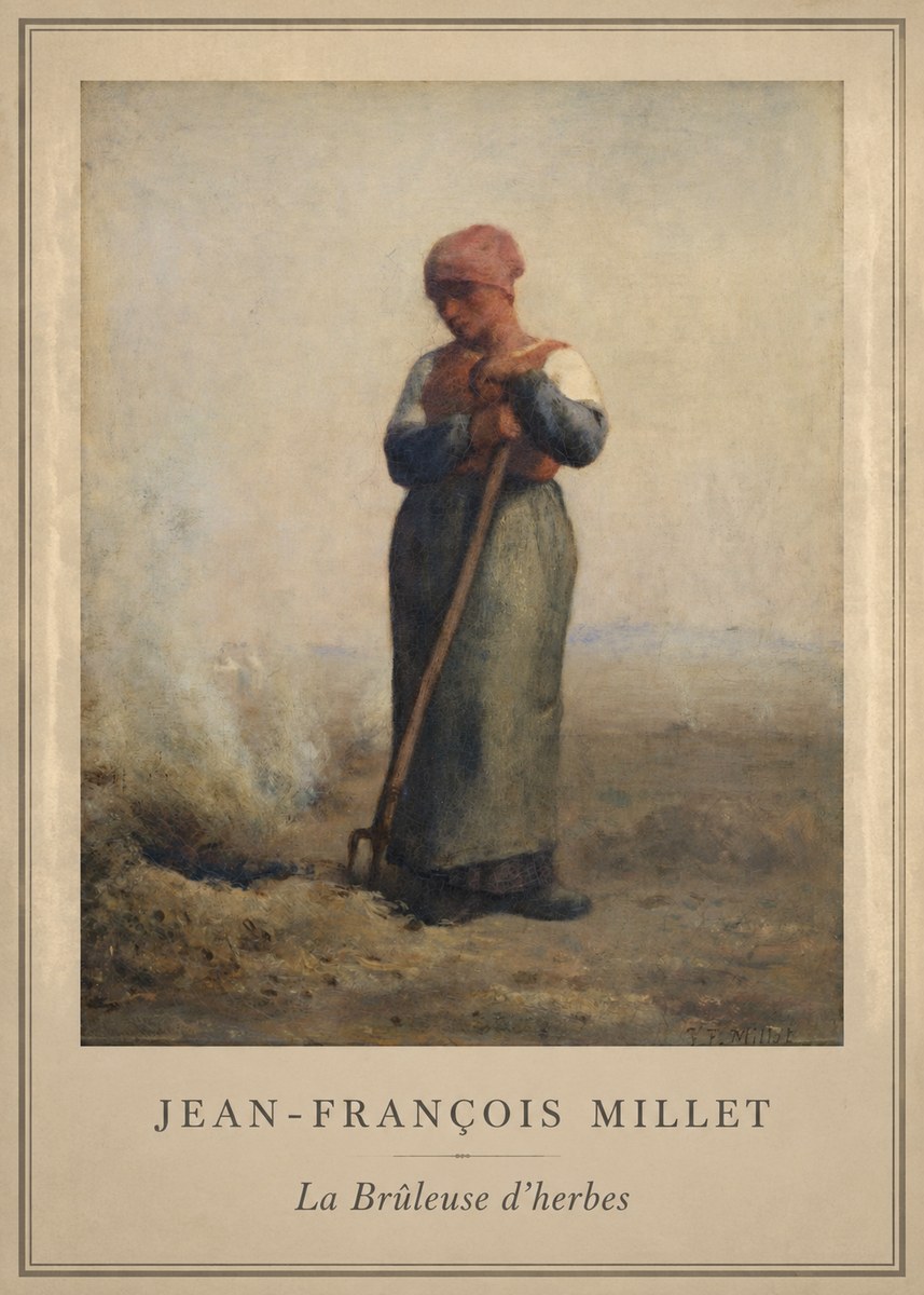 Jean-François Millet La Brûleuse D'herbes No1 - Plakát