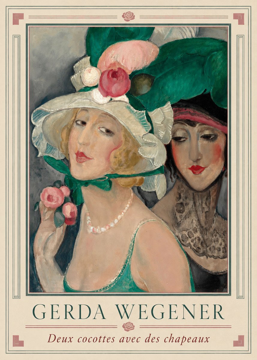 Gerda Wegener Deux Cocottes Avec Des Chapeaux No5 - Plakát