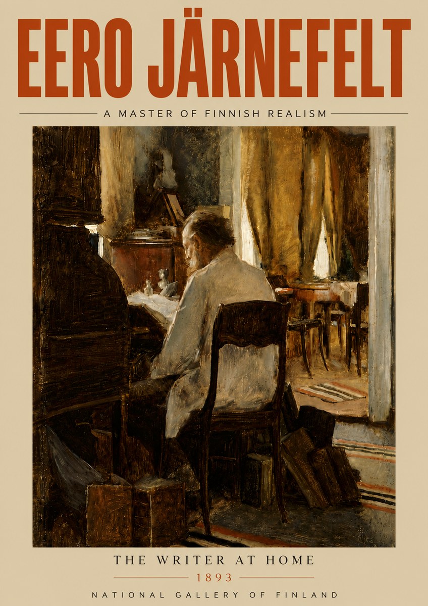 Eero Järnefelt The Writer at Home No5 - Plakát