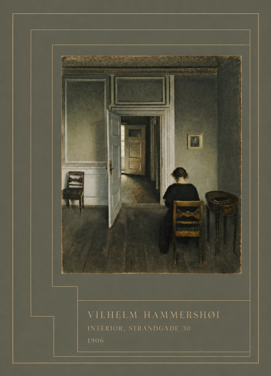 Vilhelm Hammershøi Interior, Strandgade 30 II No4 - Plakát