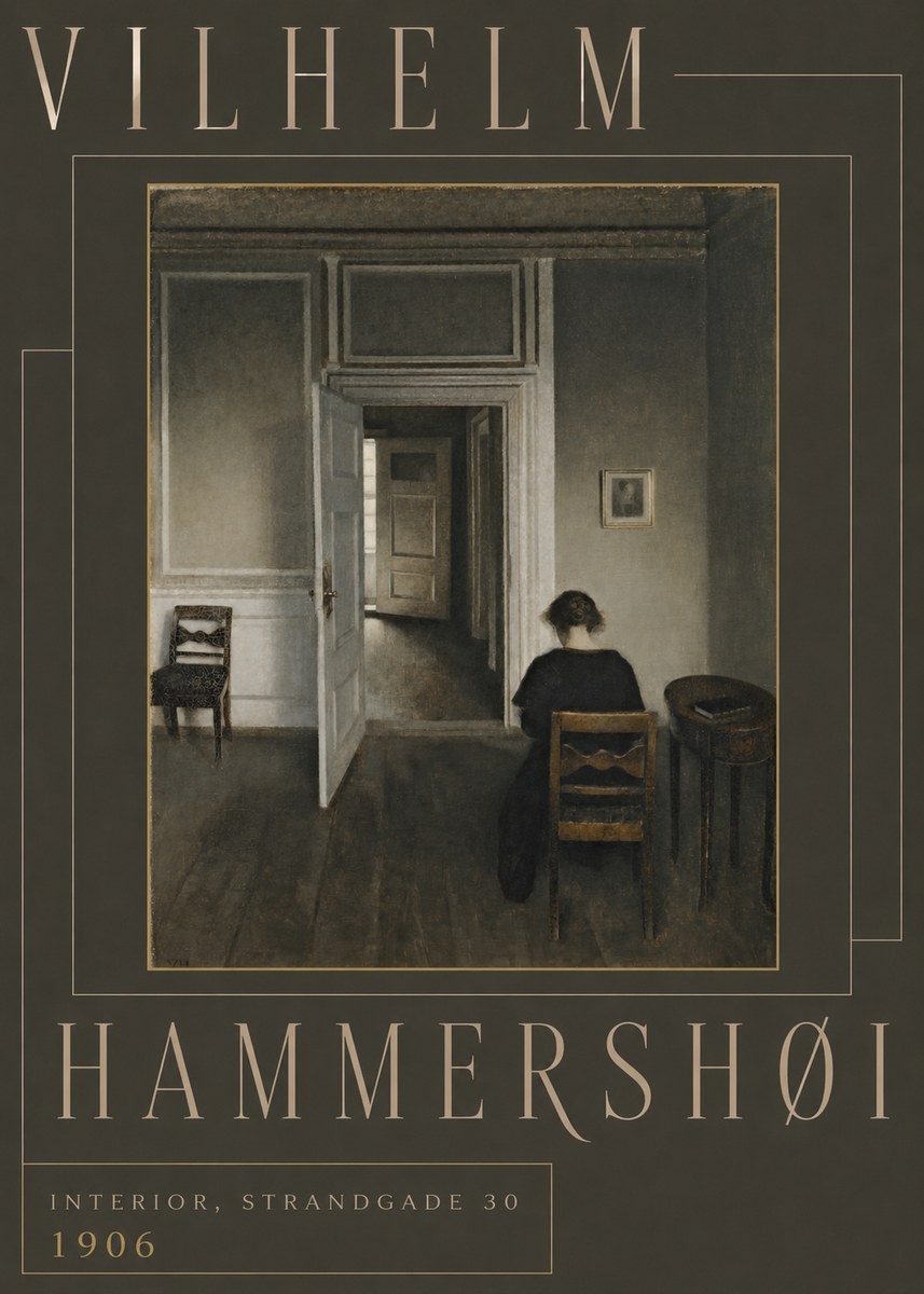 Vilhelm Hammershøi Interior, Strandgade 30 II No6 - Plakát