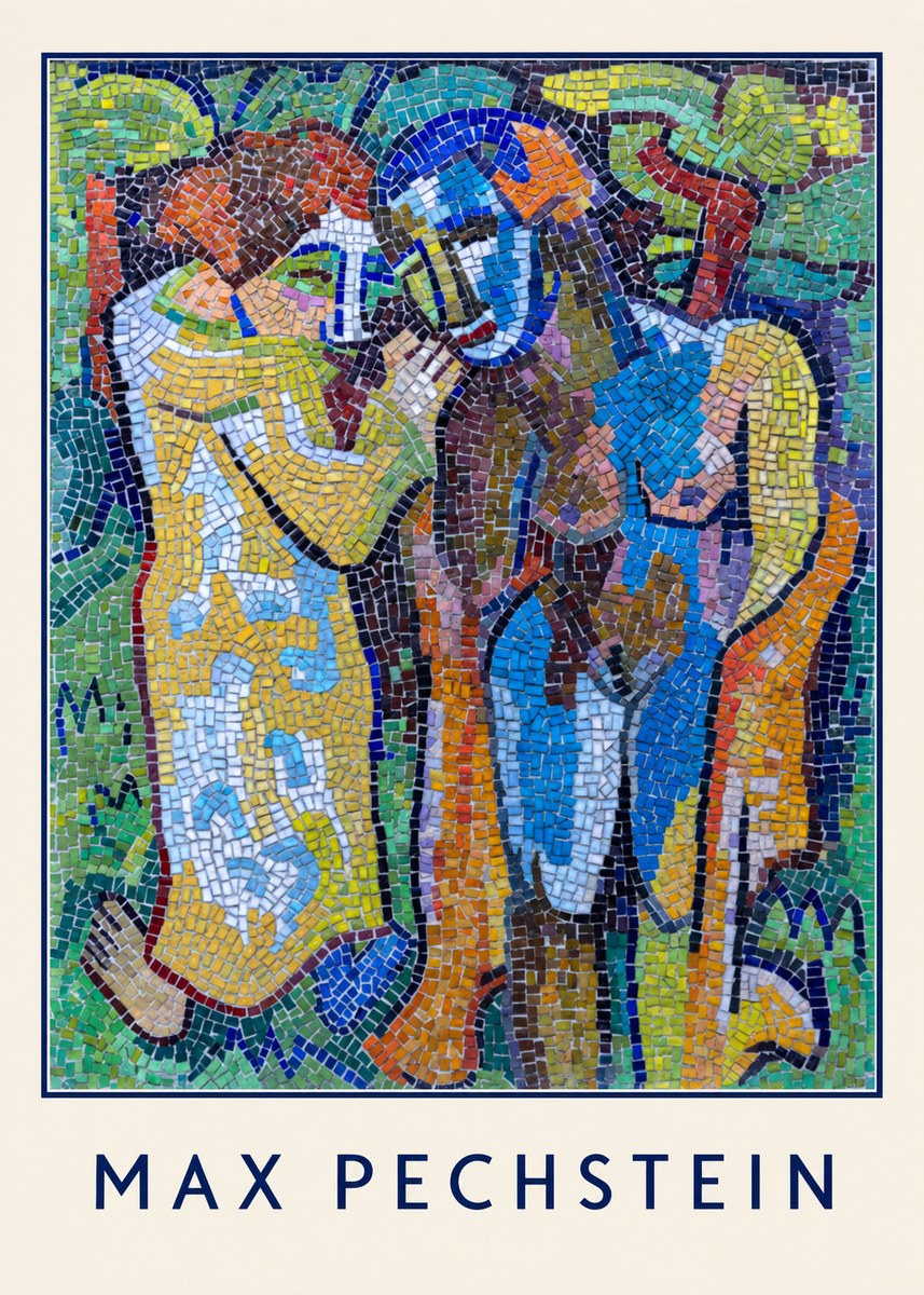 Max Pechstein Couple in Mosaic No4 - Plakát