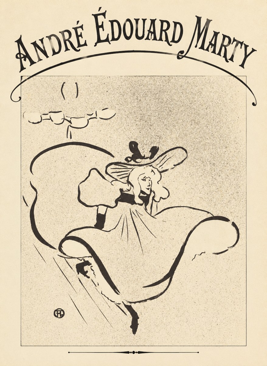André Édouard Marty Elegant Woman with Hat No4 - Plakát