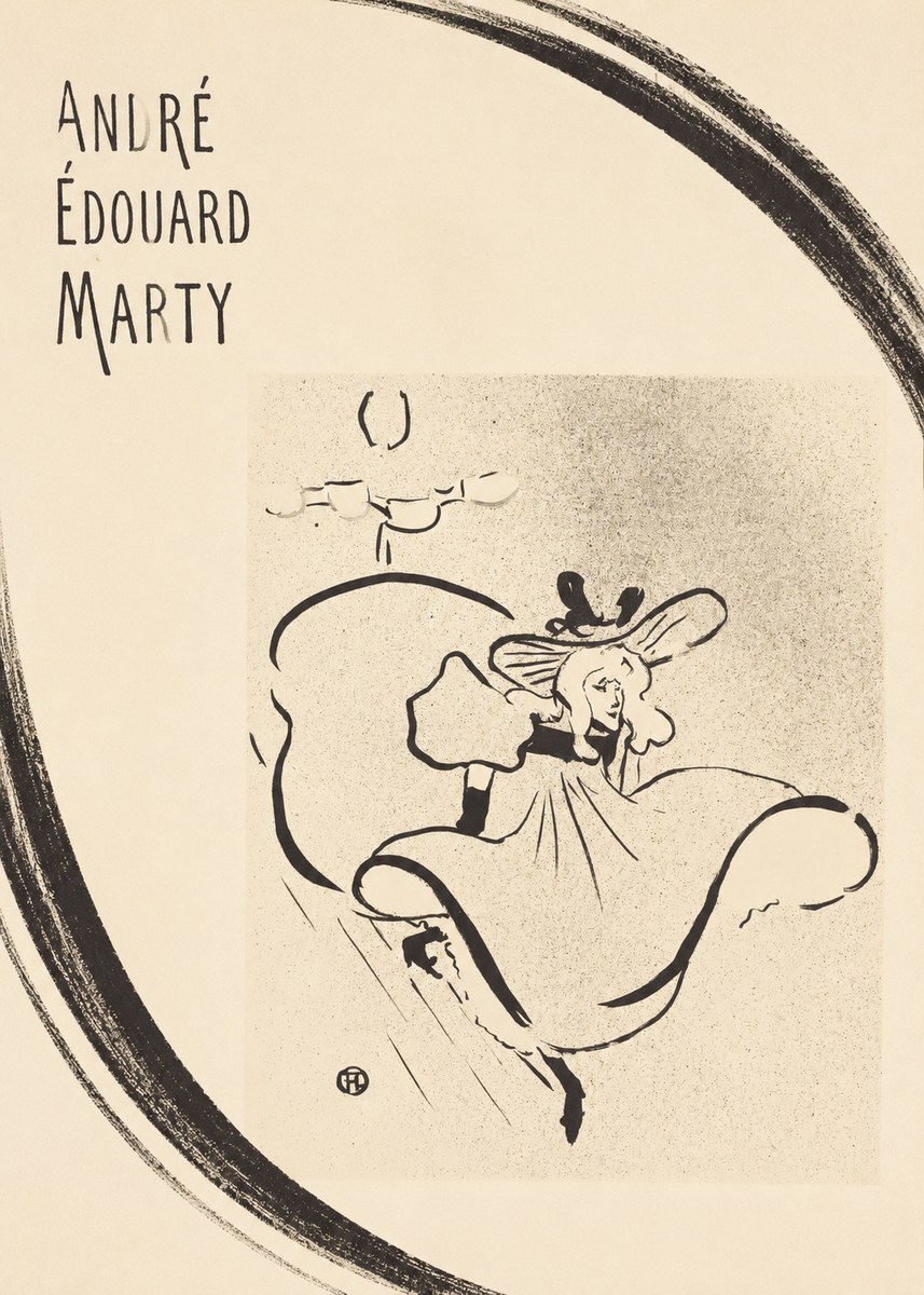 André Édouard Marty Elegant Woman with Hat No5 - Plakát