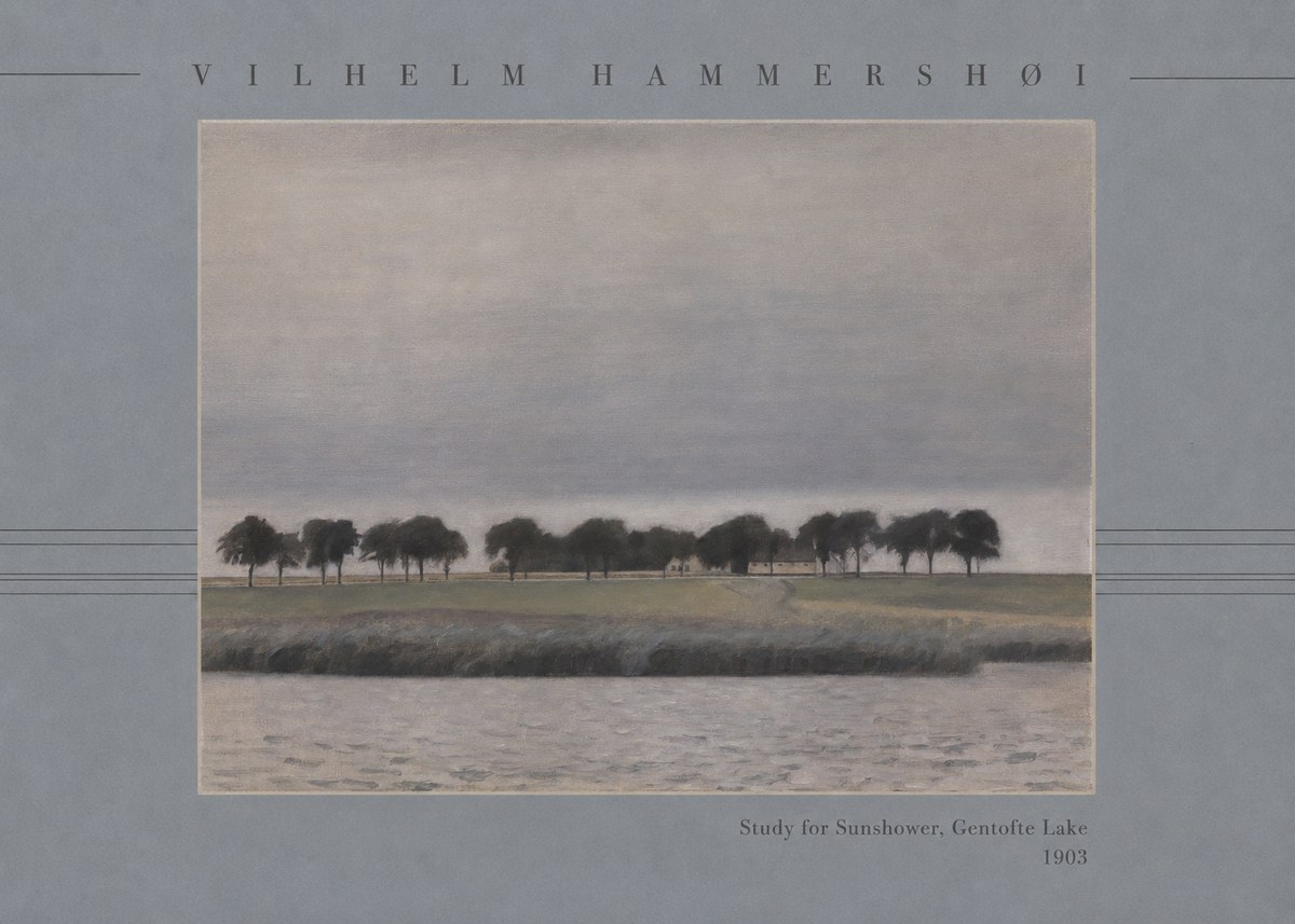 Vilhelm Hammershøi Study for Sunshower, Gentofte Lake No3 - Plakát