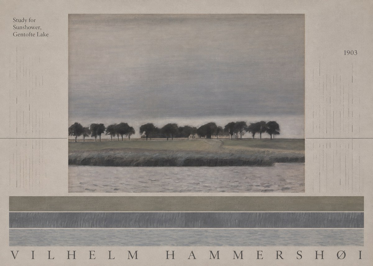 Vilhelm Hammershøi Study for Sunshower, Gentofte Lake No6 - Plakát