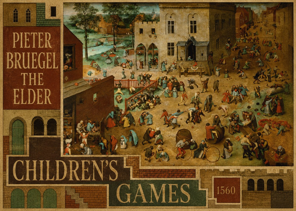 Pieter Bruegel Children's Games II No6 - Plakát