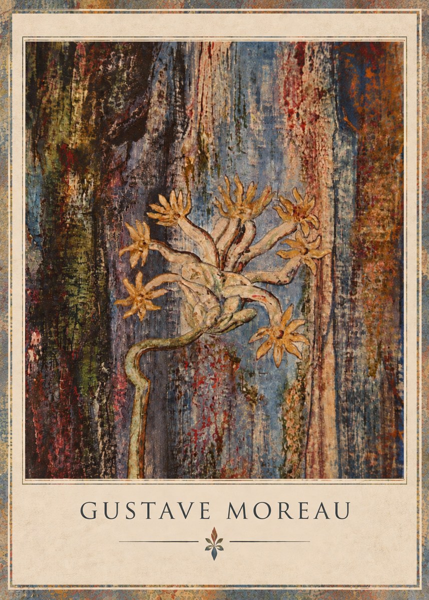 Gustave Moreau Fleur Mystérieuse No4 - Plakát
