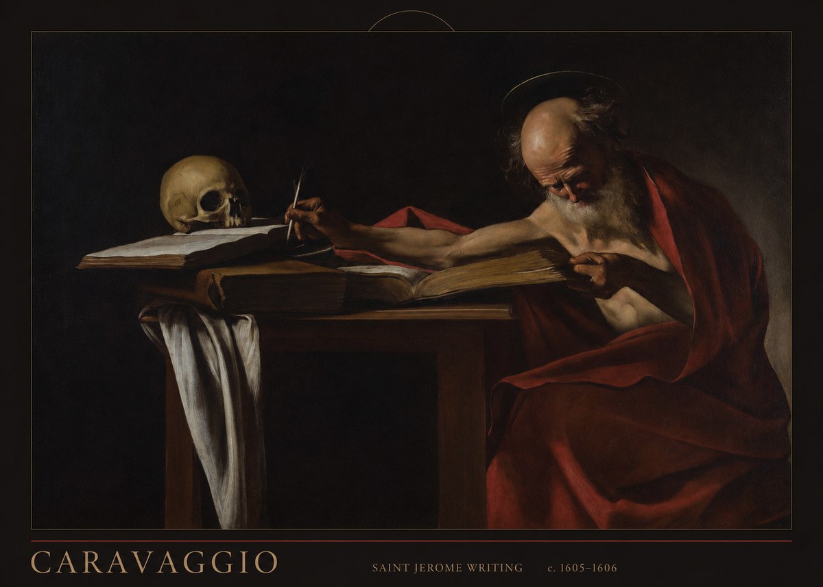 Michelangelo Merisi da Caravaggio Saint Jerome Writing I No5 - Plakát
