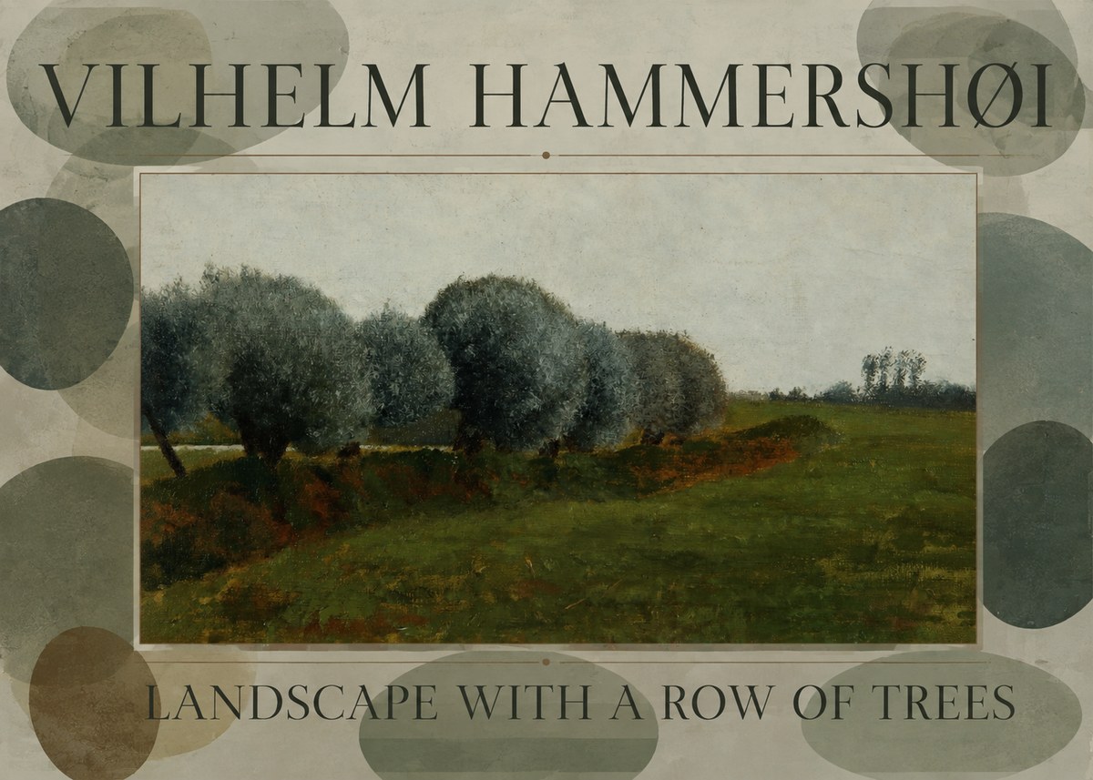 Vilhelm Hammershøi Landscape with a Row of Trees No5 - Plakát