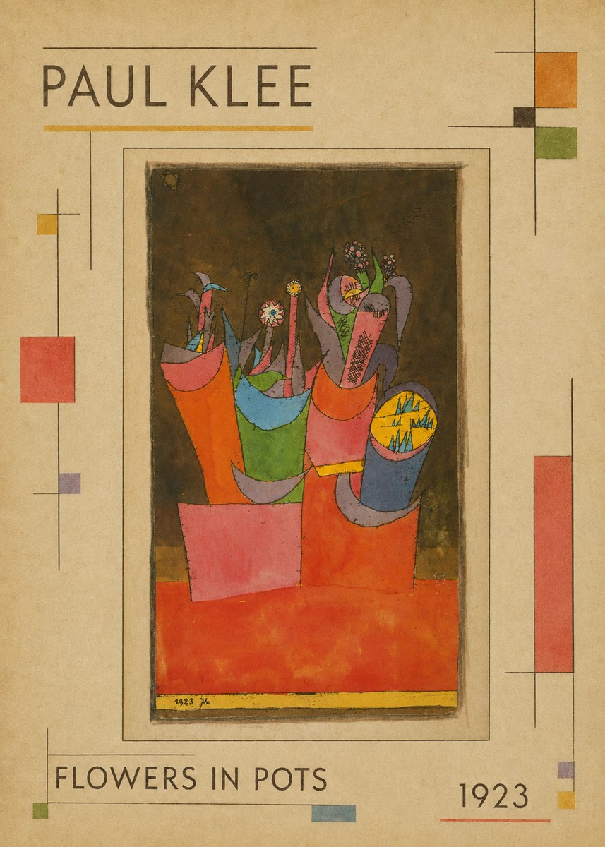Paul Klee Flowers in Pots No1 - Plakát