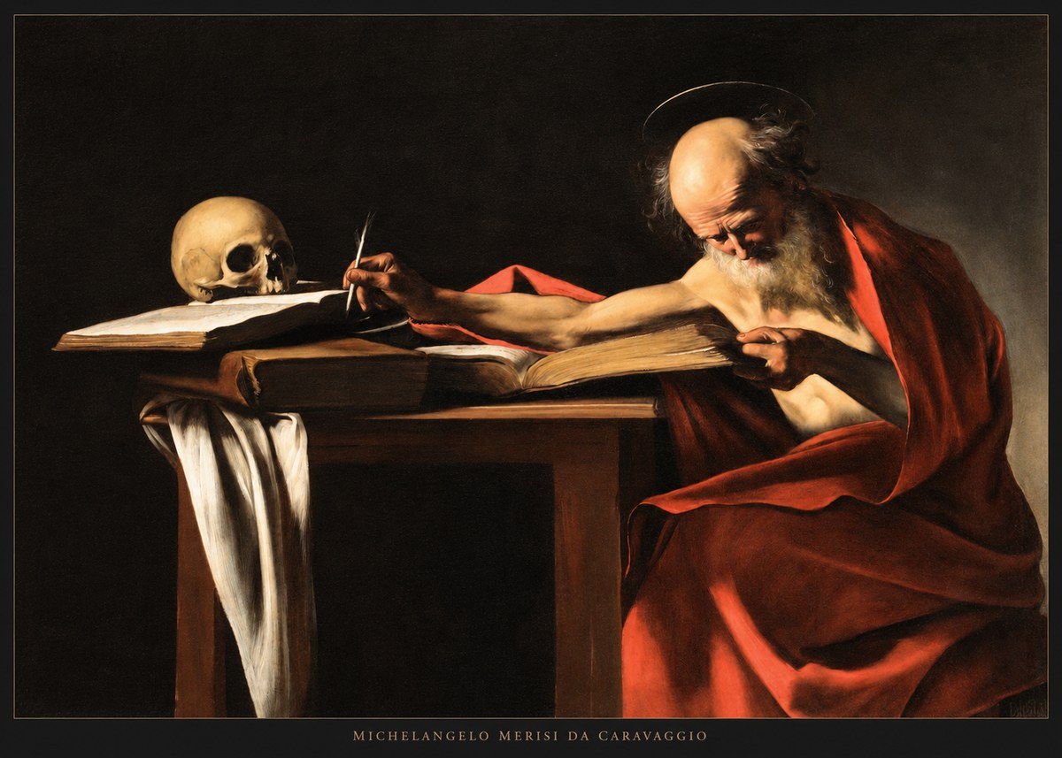 Michelangelo Merisi da Caravaggio Saint Jerome Writing II No5 - Plakát