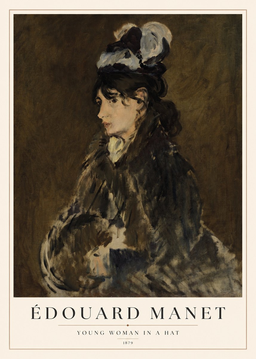 Édouard Manet Young Woman in a Hat I No1 - Plakát
