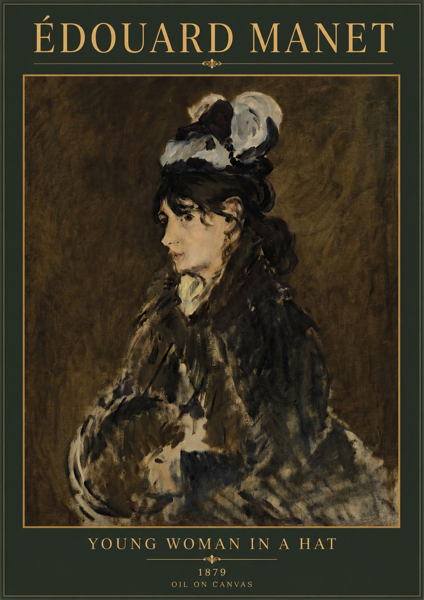 Édouard Manet Young Woman in a Hat I No4 - Plakát