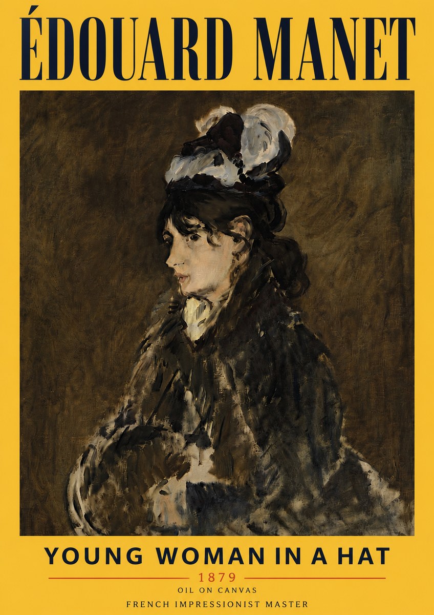 Édouard Manet Young Woman in a Hat I No6 - Plakát