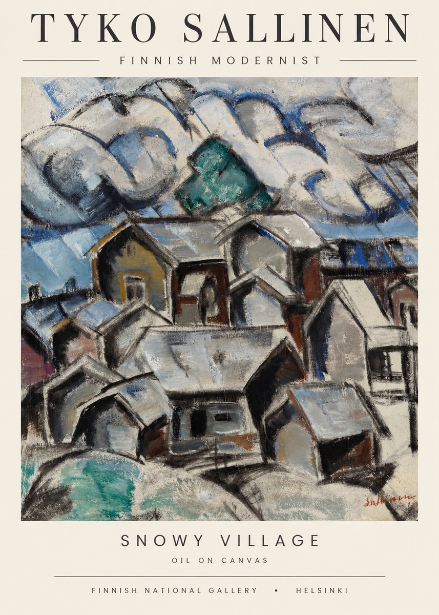 Tyko Sallinen Snowy Village No1 - Plakát
