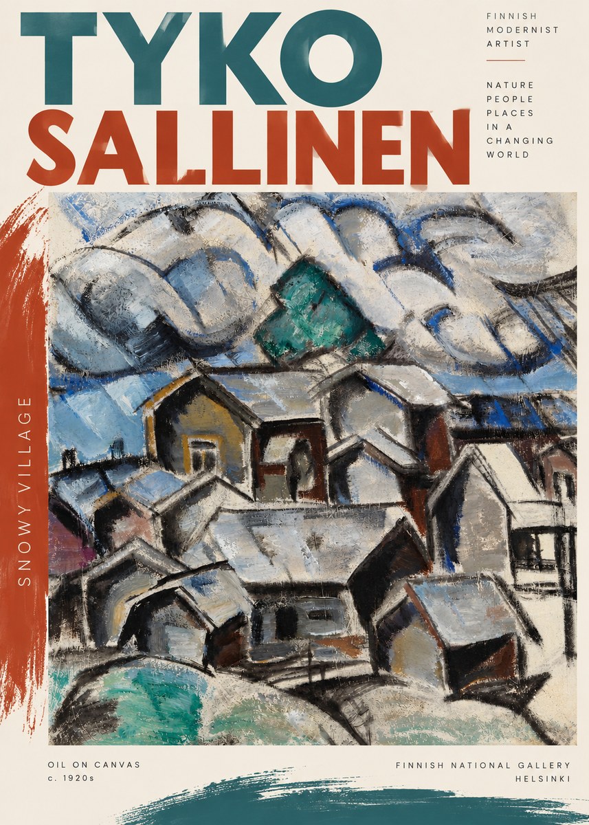 Tyko Sallinen Snowy Village No3 - Plakát