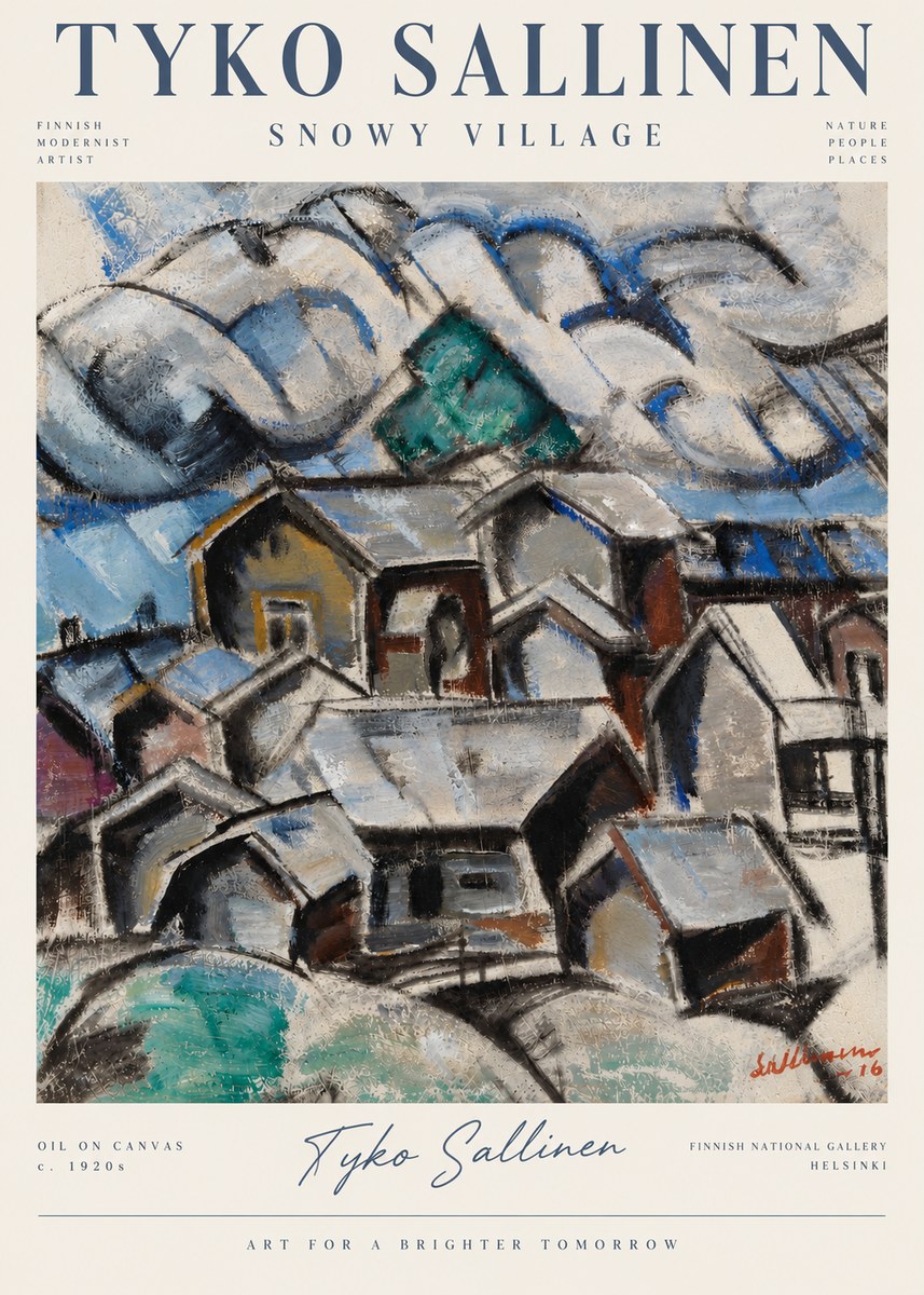 Tyko Sallinen Snowy Village No6 - Plakát