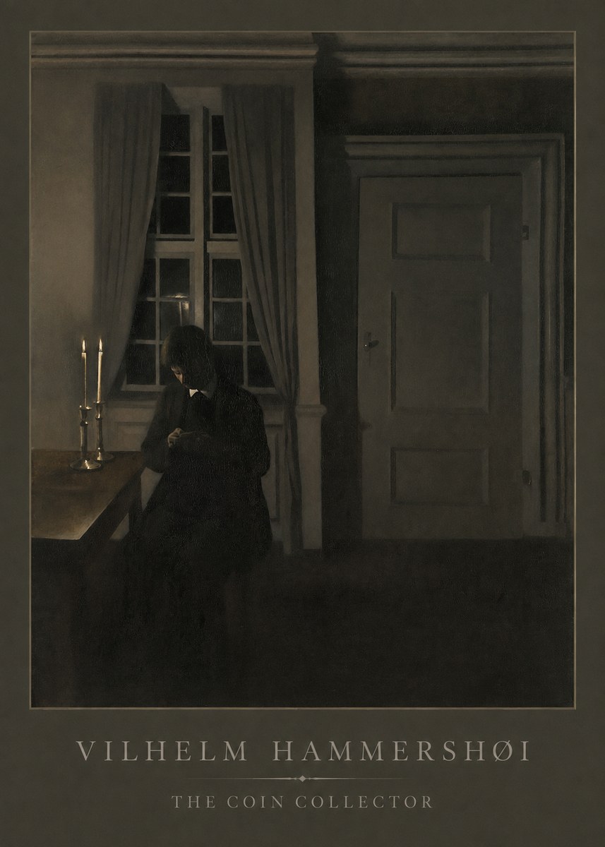 Vilhelm Hammershøi The Coin Collector No1 - Plakát