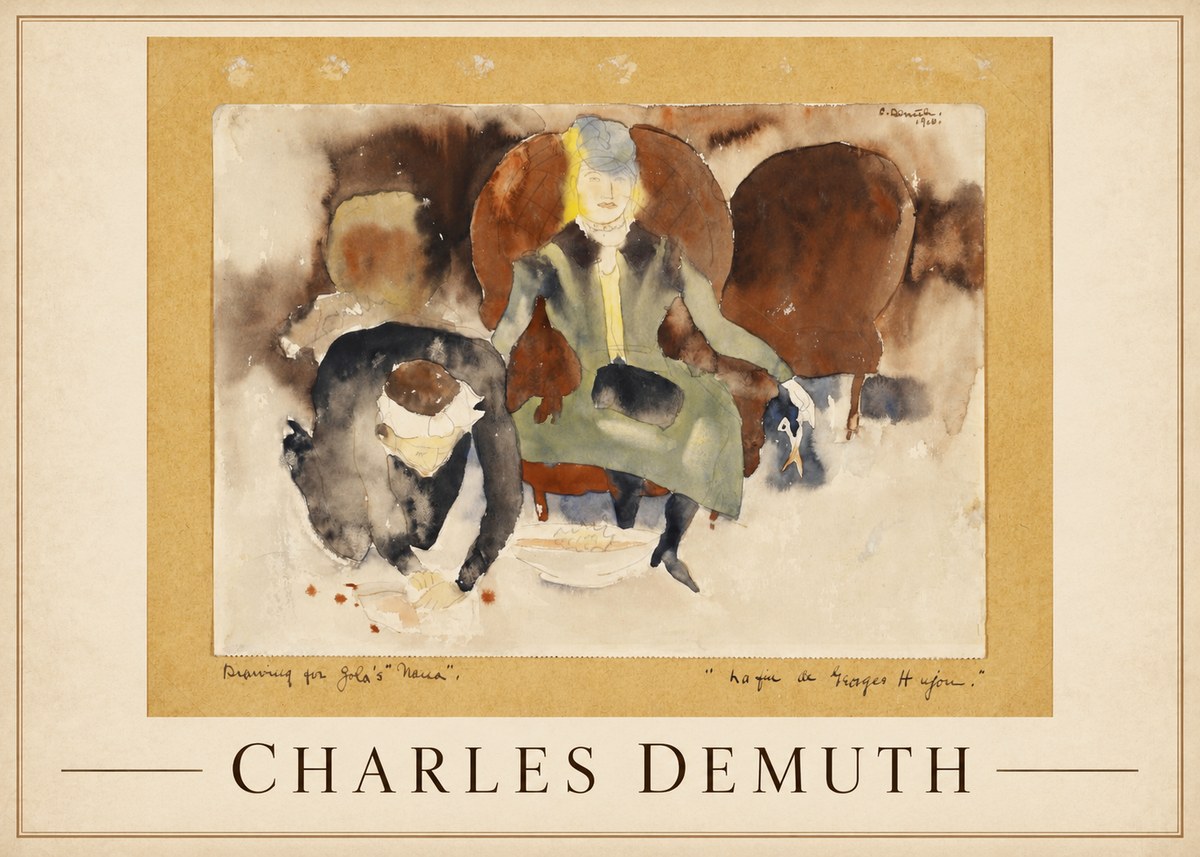 Charles Demuth Drawing for Zola's "Nana" No1 - Plakát