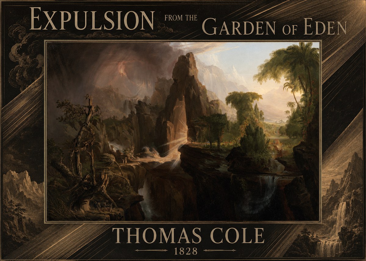 Thomas Cole Expulsion from the Garden of Eden II No4 - Plakát