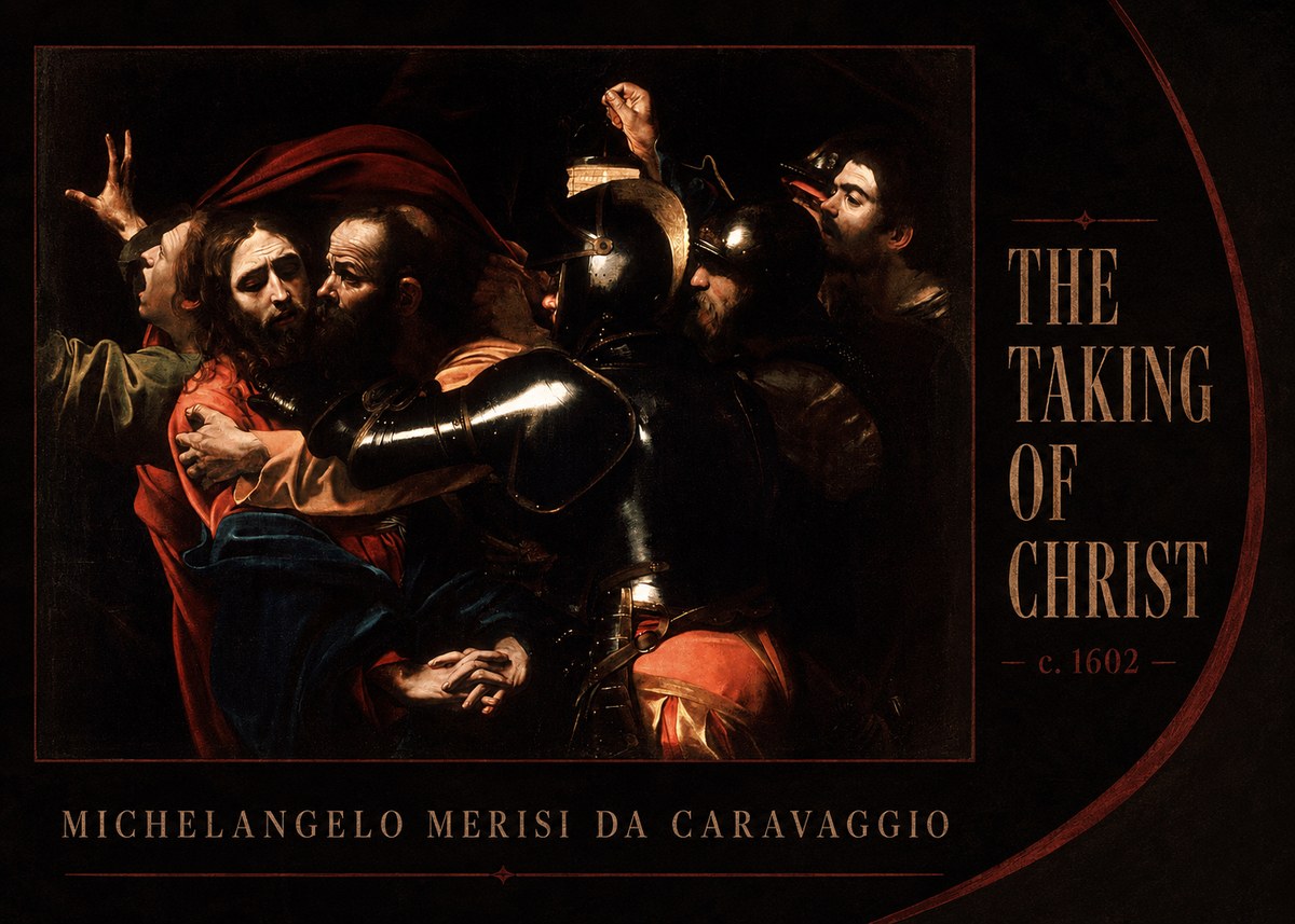 Michelangelo Merisi da Caravaggio The Taking of Christ II No3 - Plakát