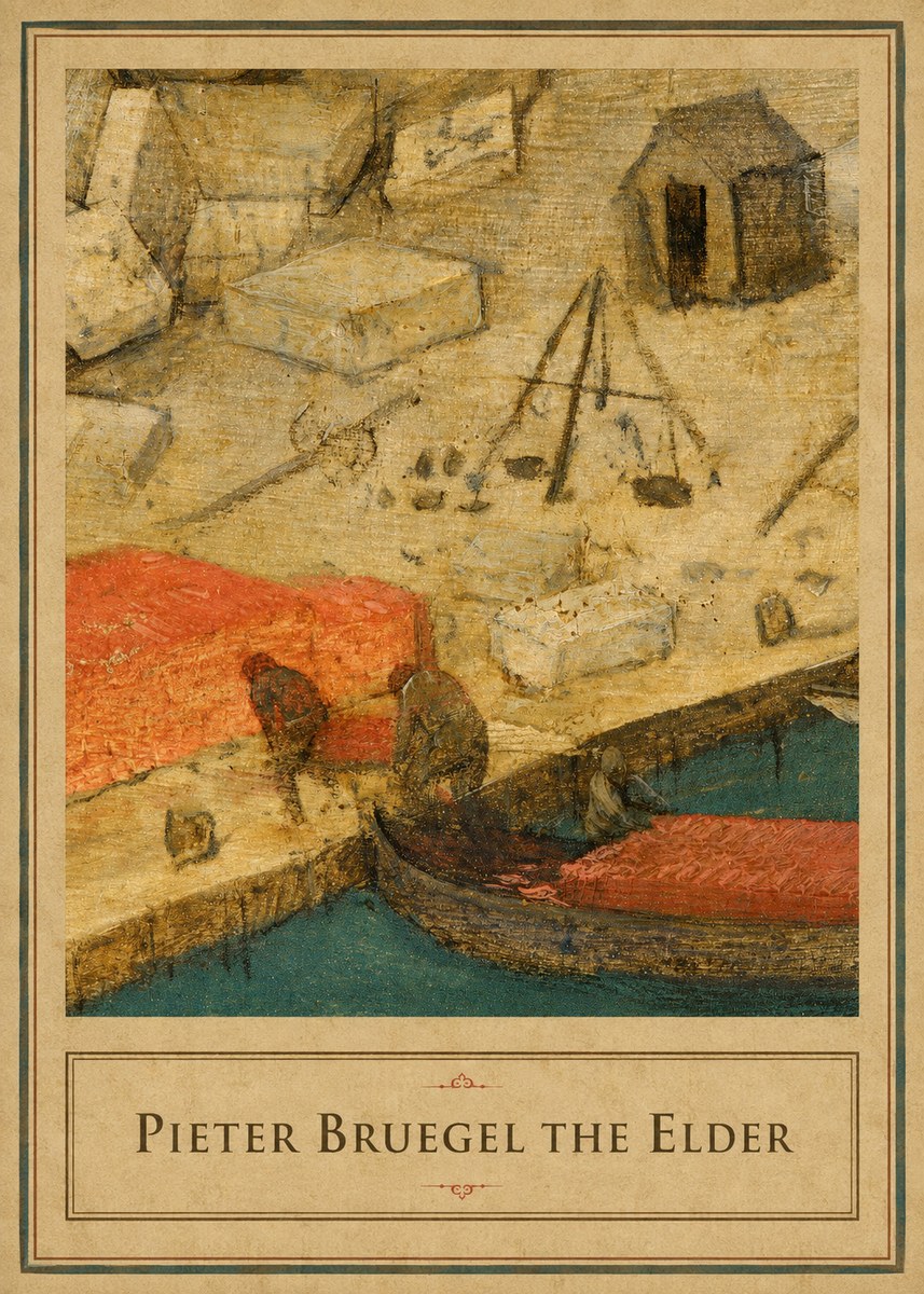Pieter Bruegel A Harbor Scene Detail No1 - Plakát