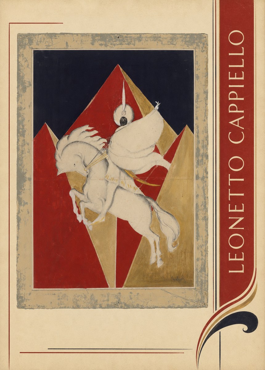Leonetto Cappiello Rider on a White Horse No4 - Plakát