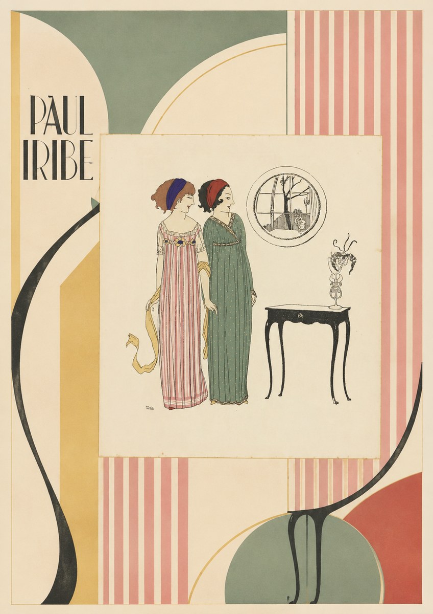 Paul Iribe Two Women in Elegant Dresses No4 - Plakát