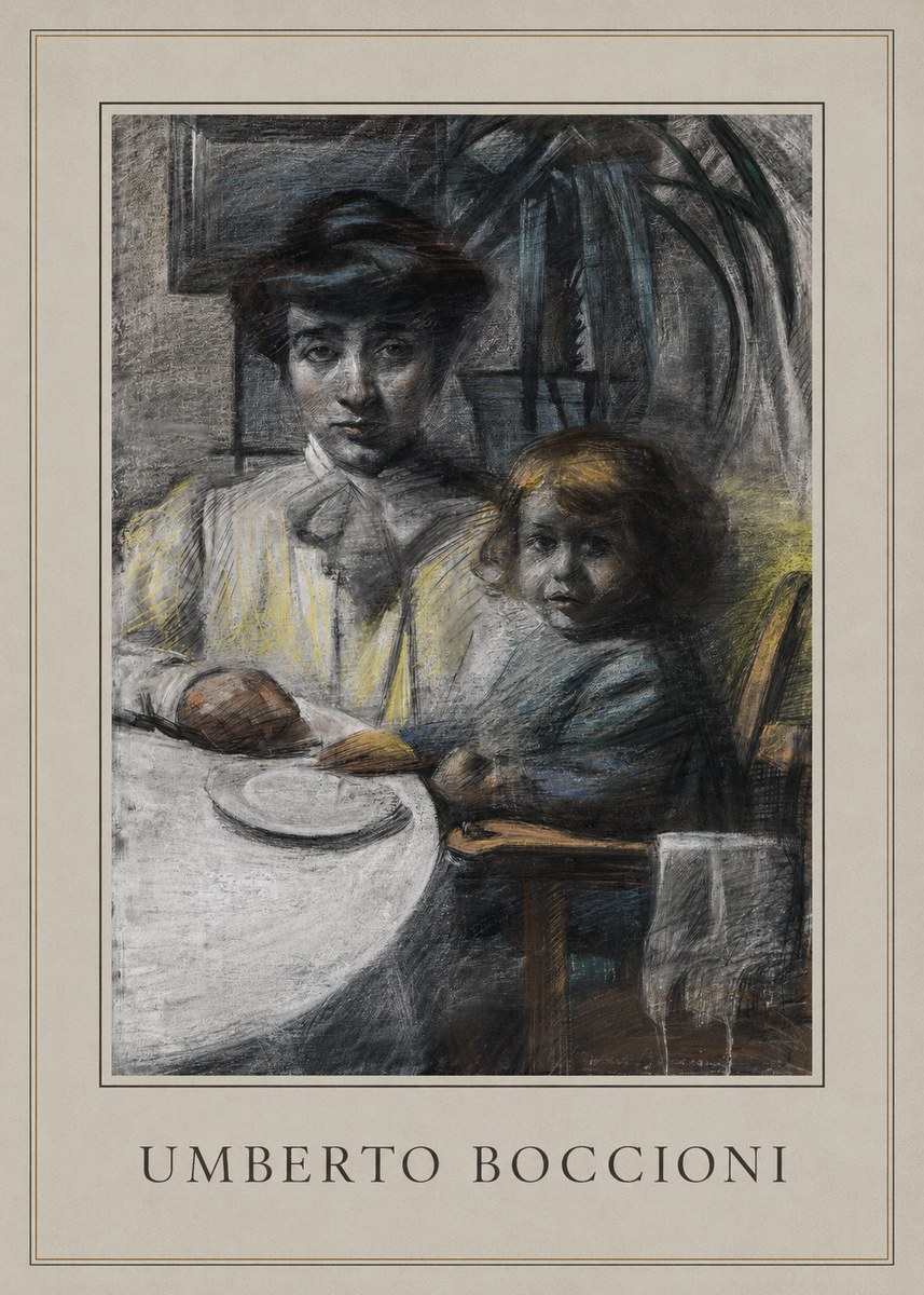 Umberto Boccioni Mother and Sister No5 - Plakát
