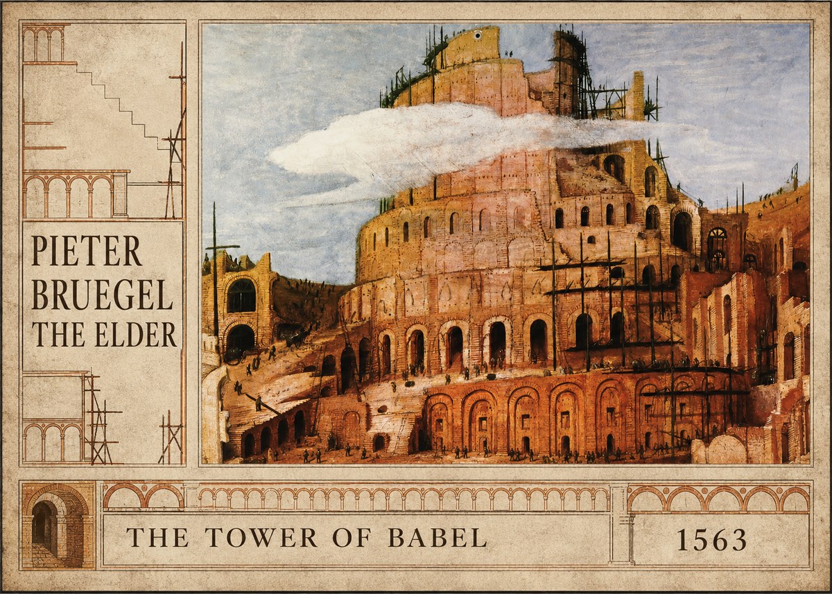 Pieter Bruegel The Tower of Babel XI No2 - Plakát
