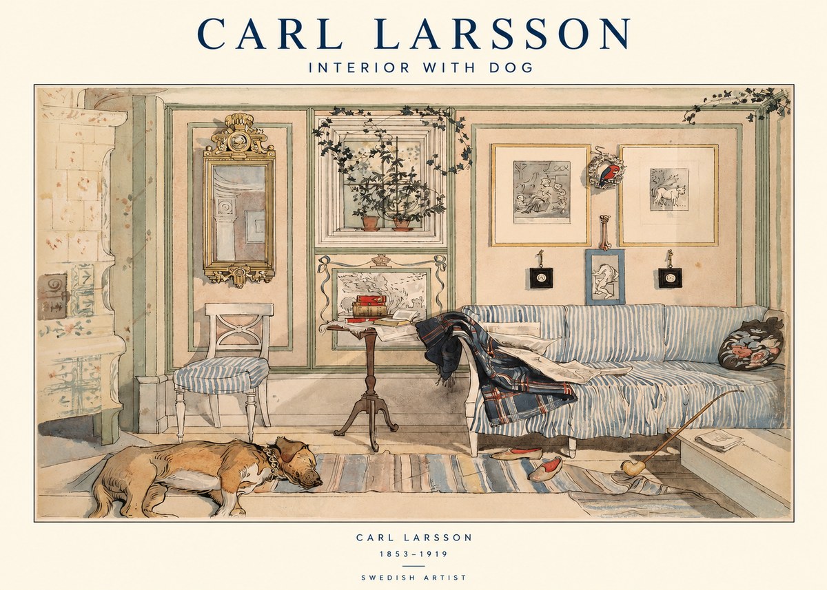 Carl Larsson Interior with Dog No1 - Plakát