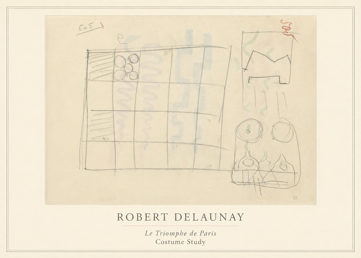 Robert Delaunay Le Triomphe De Paris - Costume Study No4 - Plakát