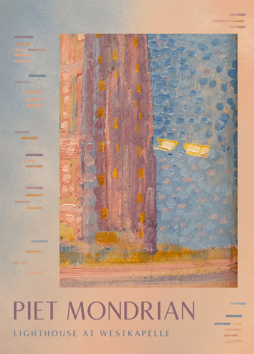 Piet Mondrian Lighthouse at Westkapelle No3 - Plakát
