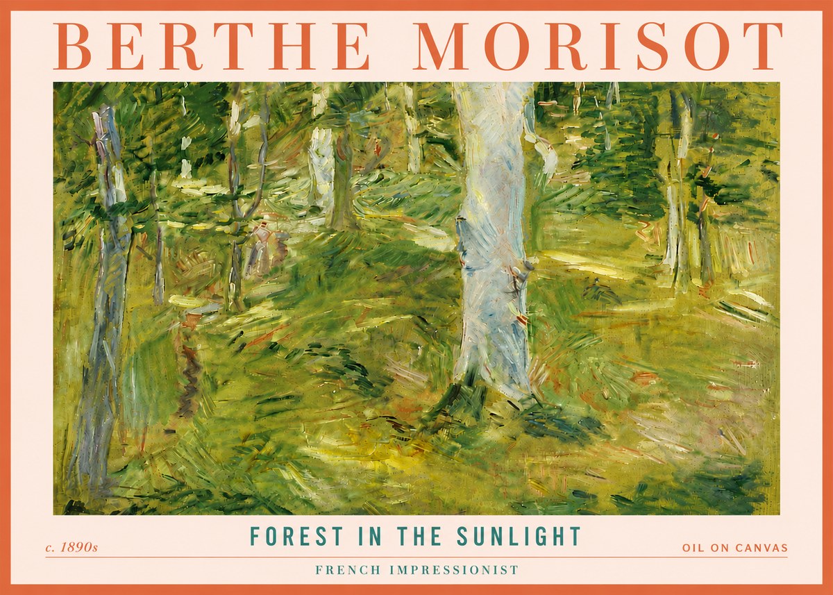 Berthe Morisot Forest in the Sunlight No4 - Plakát