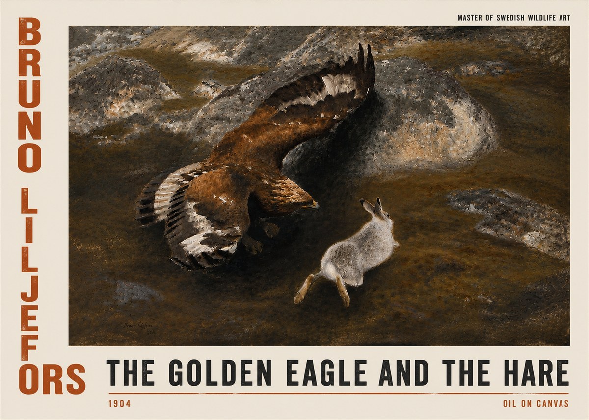 Bruno Liljefors The Golden Eagle and the Hare, 1904 No4 - Plakát