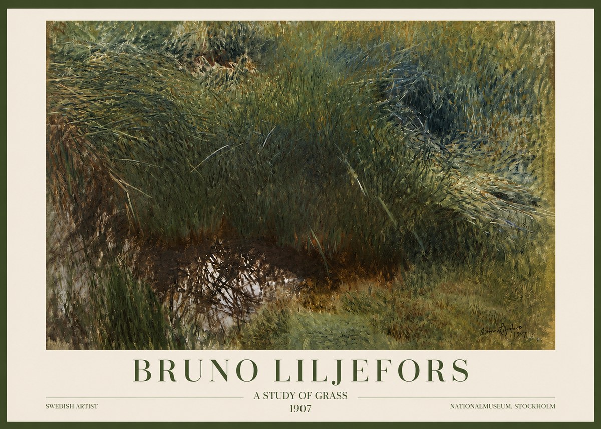 Bruno Liljefors A Study of Grass No3 - Plakát
