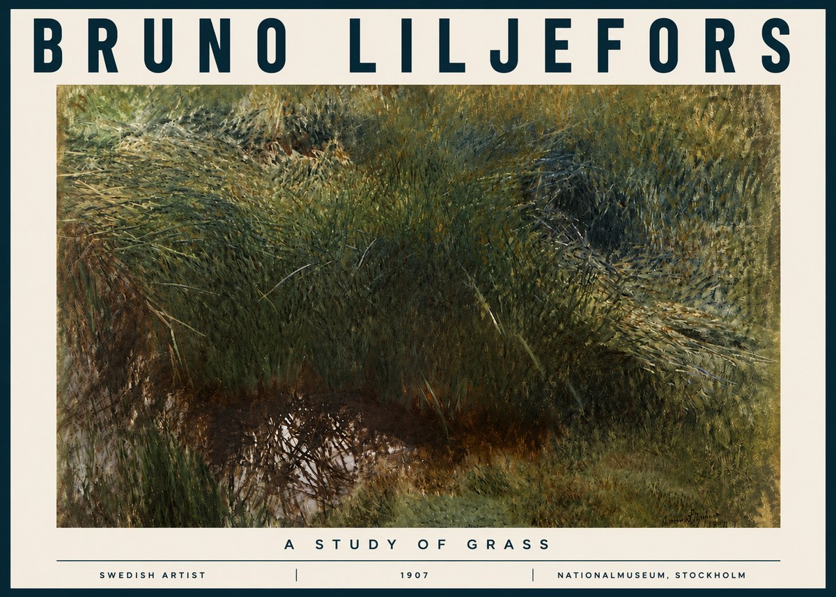 Bruno Liljefors A Study of Grass No4 - Plakát