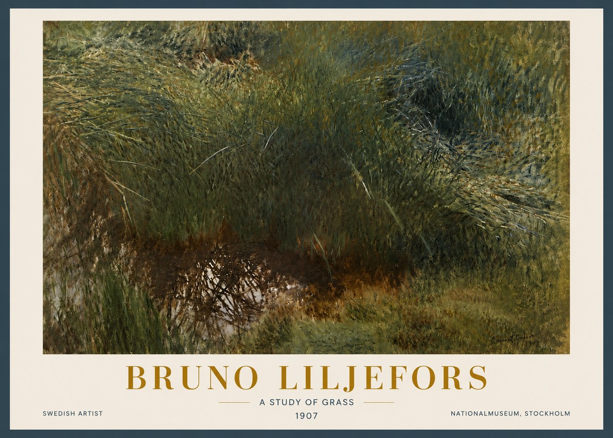 Bruno Liljefors A Study of Grass No5 - Plakát