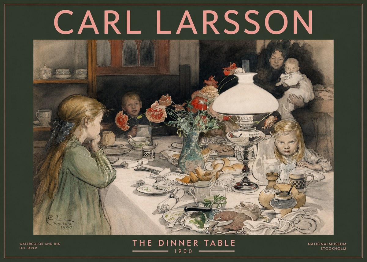 Carl Larsson The Dinner Table No3 - Plakát
