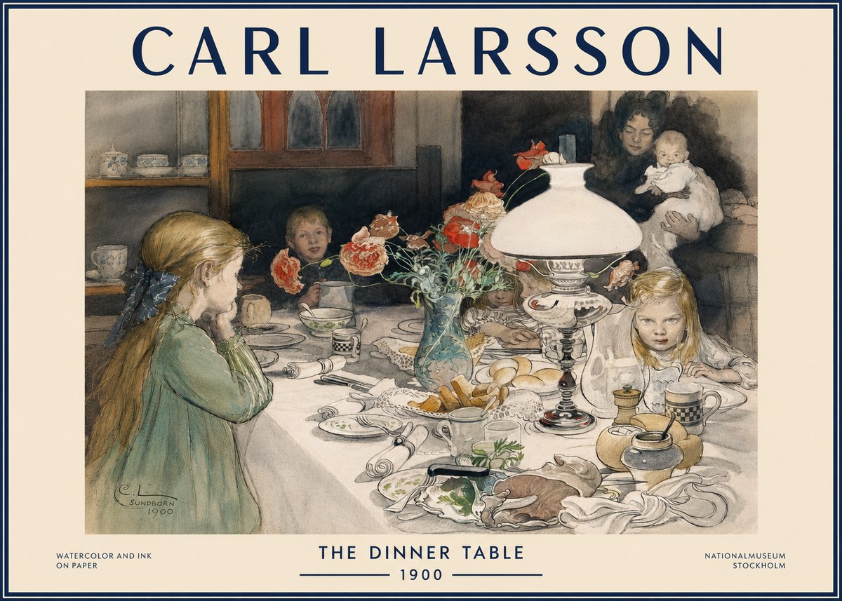 Carl Larsson The Dinner Table No4 - Plakát