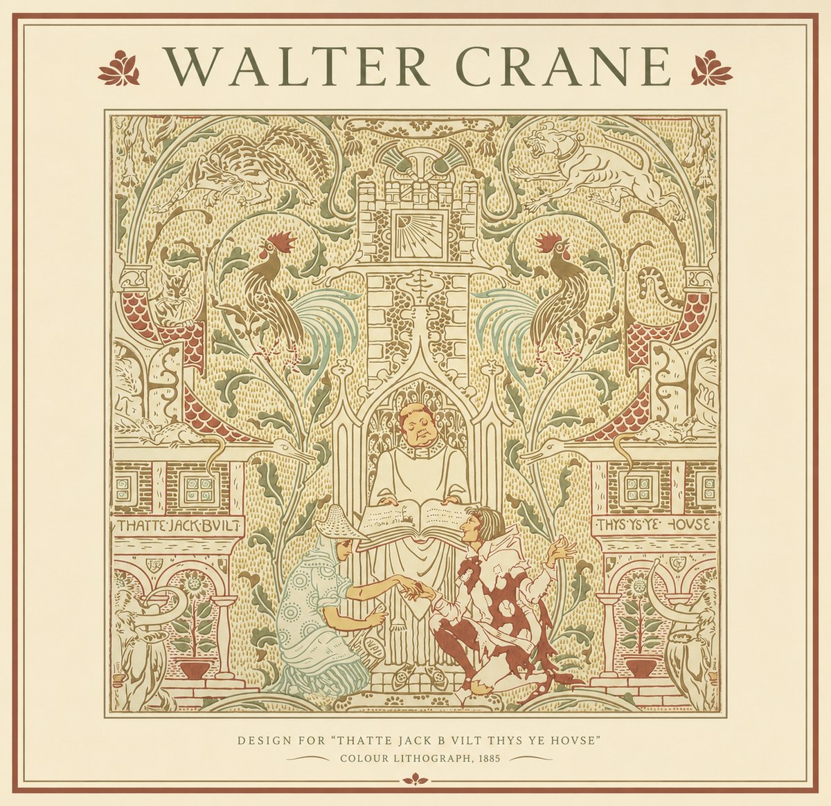 Walter Crane Design for "Thatte Jack B Vilt Thys Ye Hovse" No1 - Plakát